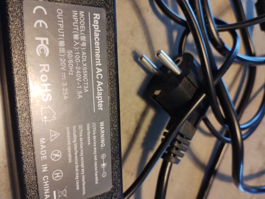 Ersättnings AC-adapter för bärbar dator Lenovo