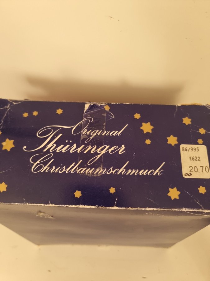 3 st. Original Thüringer Christbaumschmuck stora rosa glaskulor