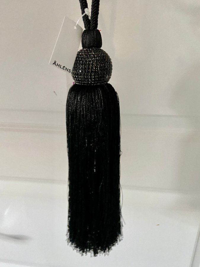 1st Åhléns Gardintofs Disco Svart Strass Tassel Tofs Gardinomtag Bling