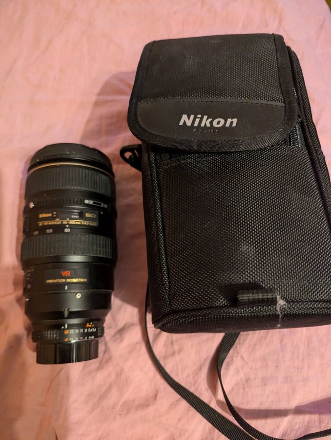 Nikon AF-S VR Nikkor 80-400mm f/4.5-5.6D ED VR Objektiv bra skick