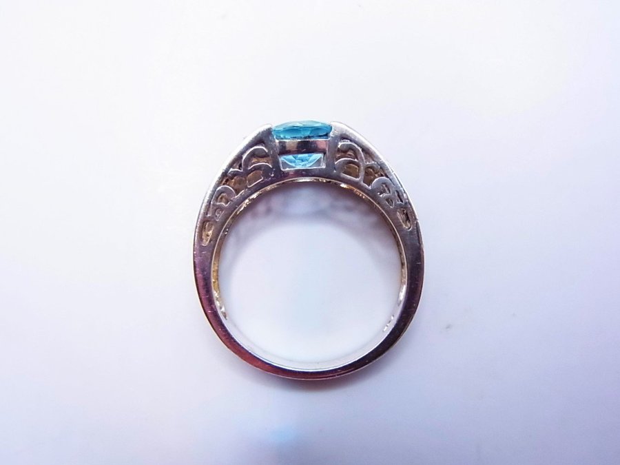 BLAUTOPAS - SAPHIR RING , TOPAS 2 KARAT