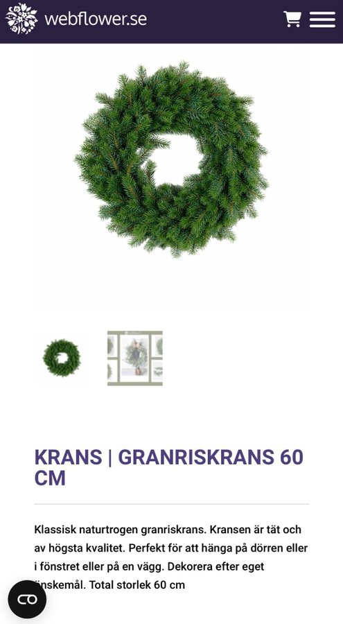 Granskran christmas jul dekoration krans 60 cm