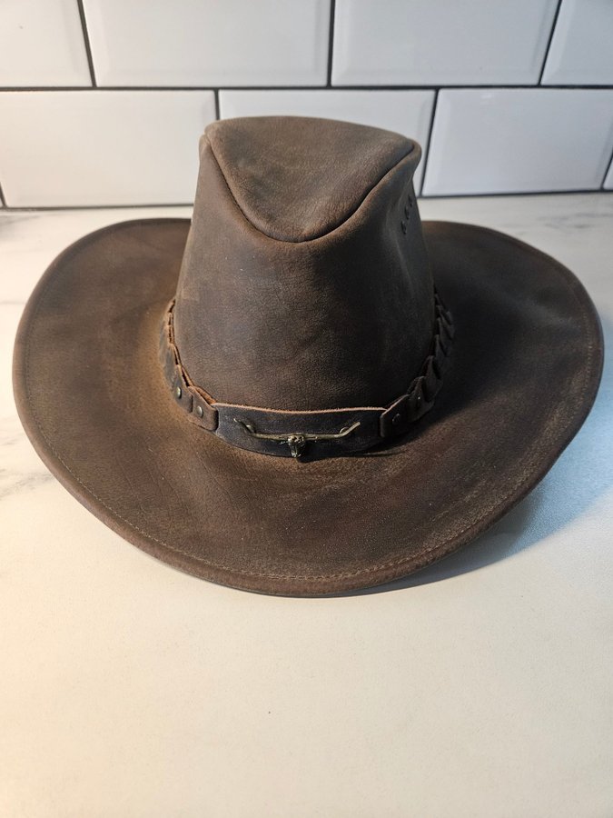 Australiensk handgjord Läderhatt Cowboyhatt