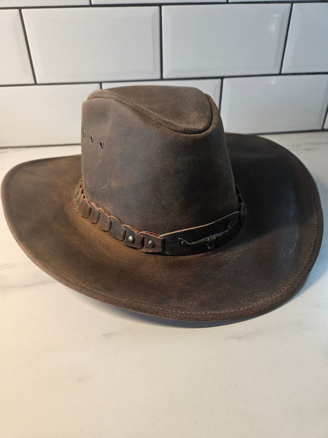 Australiensk handgjord Läderhatt Cowboyhatt