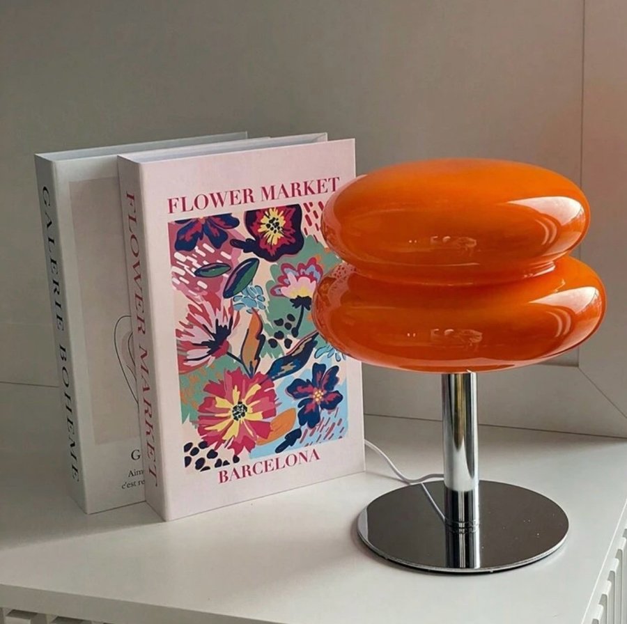 Orange macaron retro design vintage 70:s style lampa