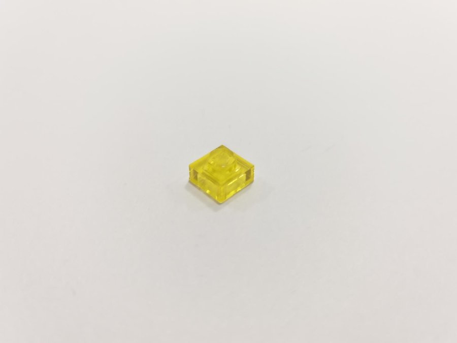 Lego - transparent - plate - 1x1 - part 3024 - gul (trans yellow)