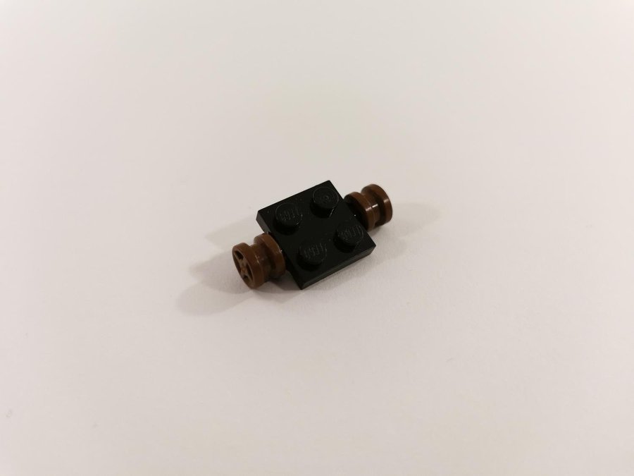 Lego - pirates - hjul - fäste - till kanon - part 4624 - brun (old brown)