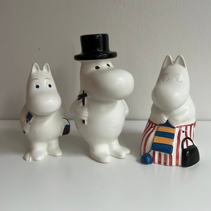 3 st. Mumintroll figurer Mumin figurin Arabia