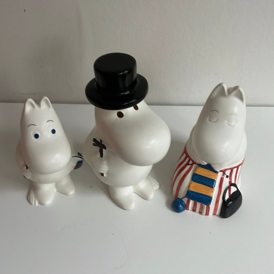 3 st. Mumintroll figurer Mumin figurin Arabia