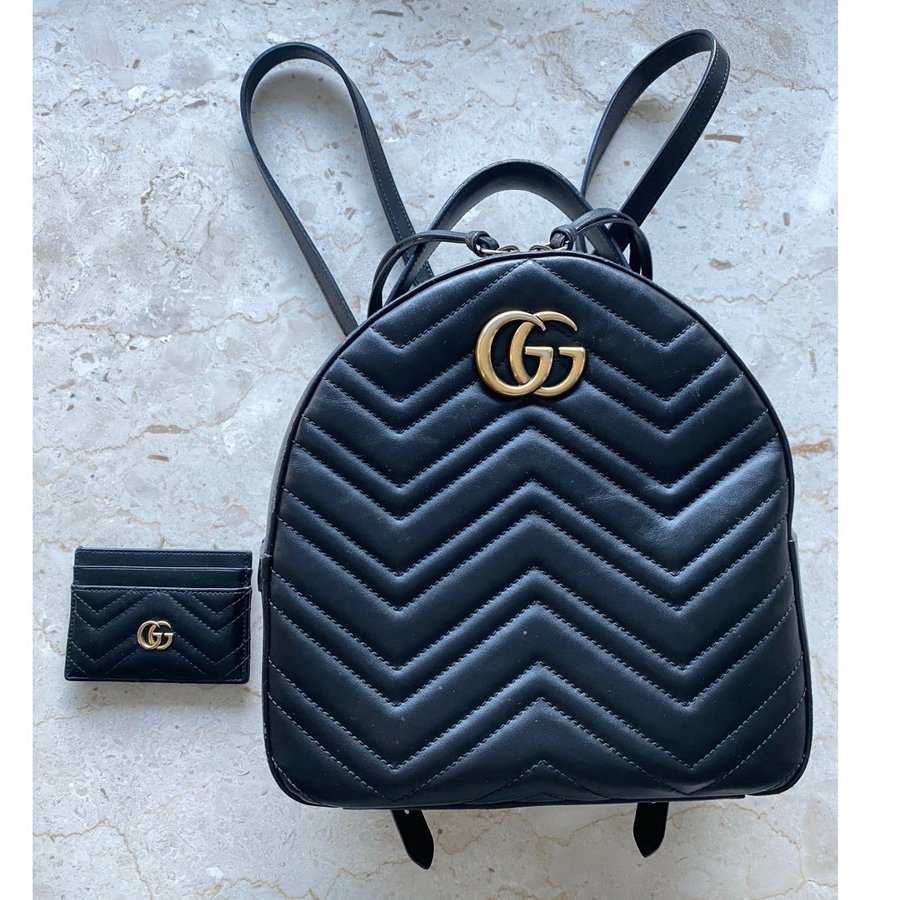 Gucci Marmont 2.0 Backpack. Ryggsäck svart. Sååå fin!