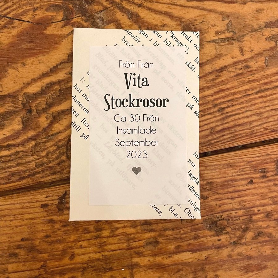 Cirka 30 Frön Från Vita Stockrosor