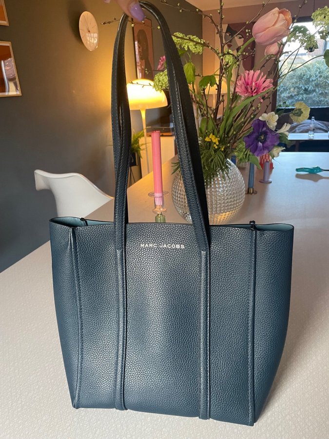 Marc Jacobs Blå stor Totebag skinnväska