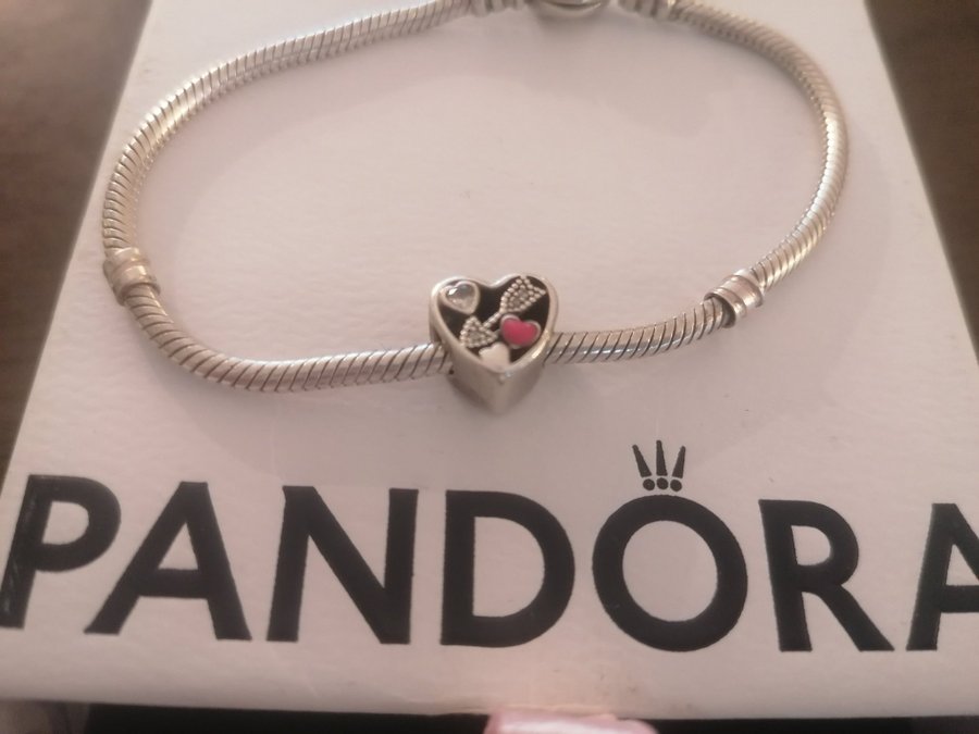 Pandora berlock Silver 925 Hjärta med pil rosa hjärta