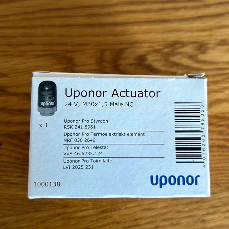 Uponor Actuator 24 V, M30x1,5 Male NC