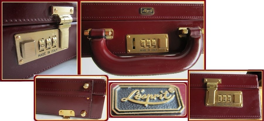 L'Esprit Vintage Handmade Italian Leather Briefcase with DOUBLE combination lock