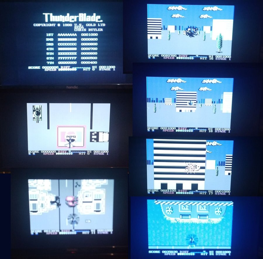 Thunder Blade (US Gold - Sega) ->TESTAD<- Commodore 64 / C64 Spel