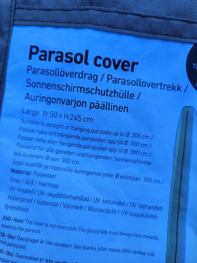 Parasollskydd H 245 W 50 från Rusta