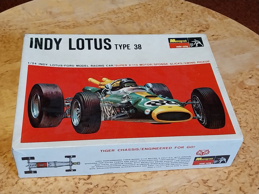 Vintage Monogram 1/24 Indy Lotus Type 38 Slot Car. Original ask.