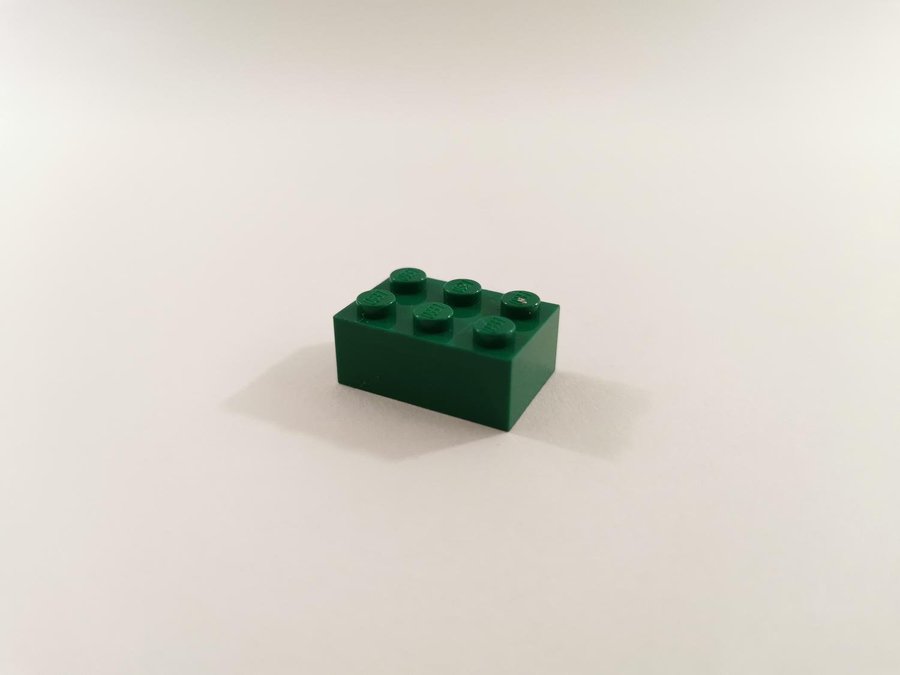 Lego - brick - bas - hög - 2x3 - part 3002 - grön