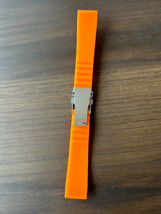 Orange silikonarmband till klocka