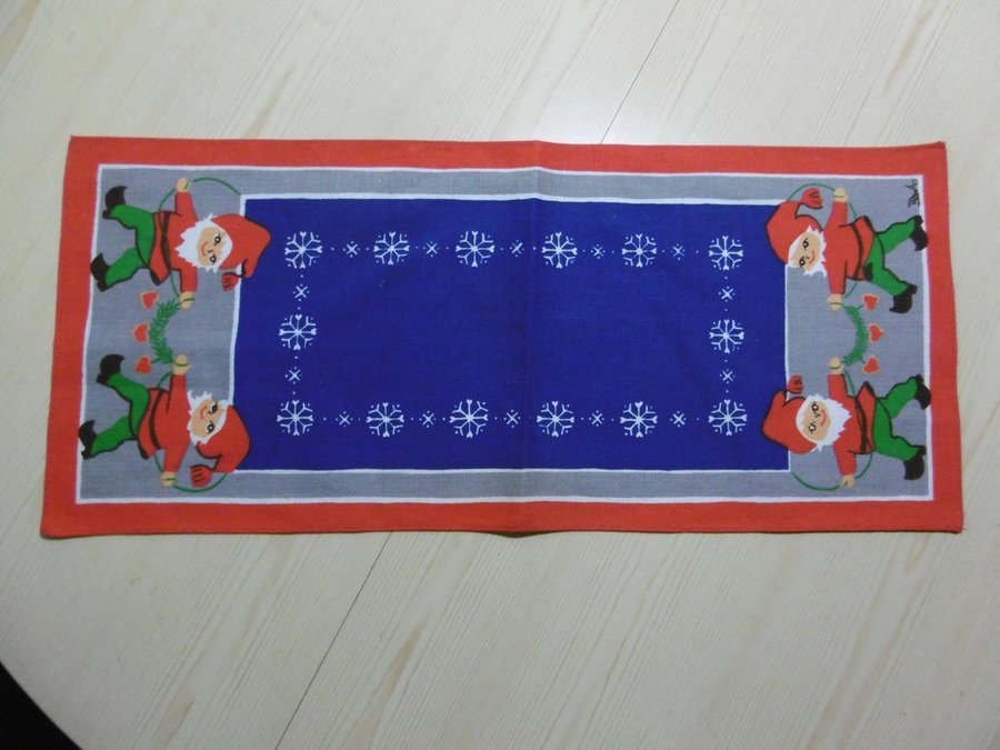 Retro löpare med julmotiv/tomtar design Bowa ca 25x58 cm