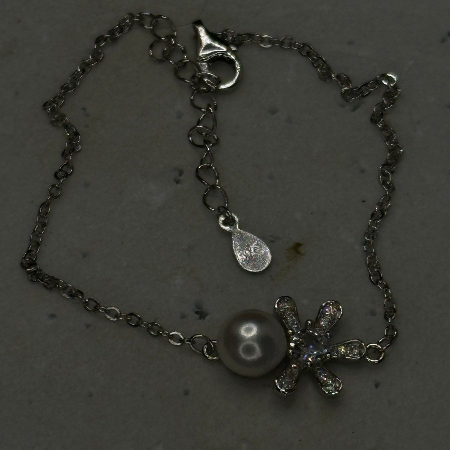 Äkta 925 silver Armband med Pearl