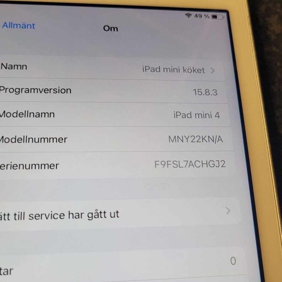 iPad mini 4 i väldigt gott skick