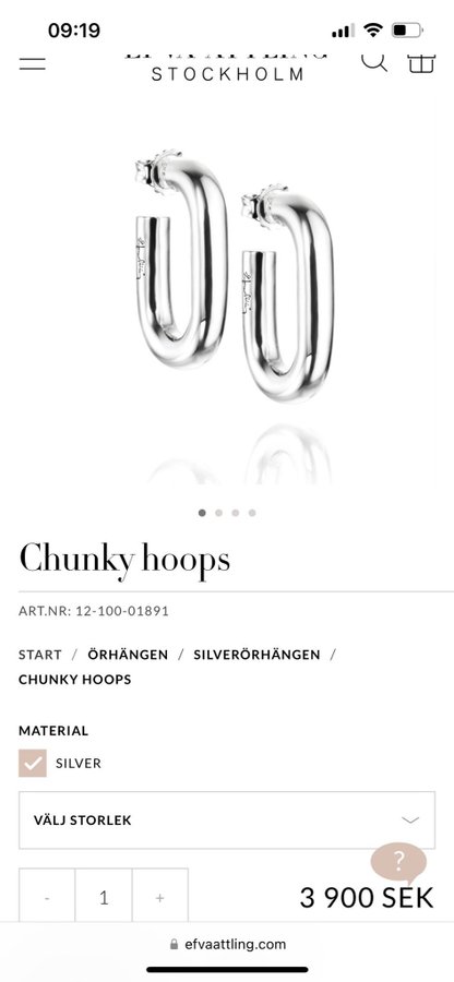 Efva Attling CHUNKY hoops silver