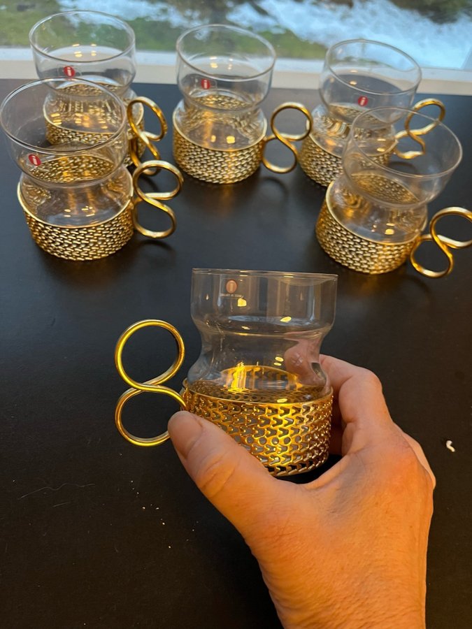 Iittala Tsaikka glas mässing Timo Sarpaneva