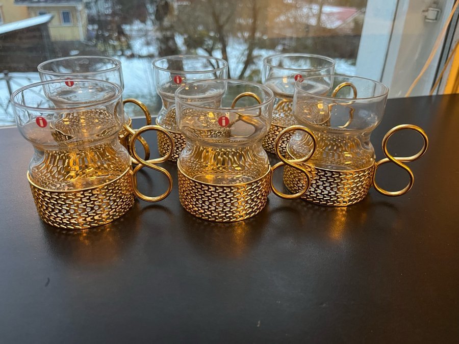 Iittala Tsaikka glas mässing Timo Sarpaneva