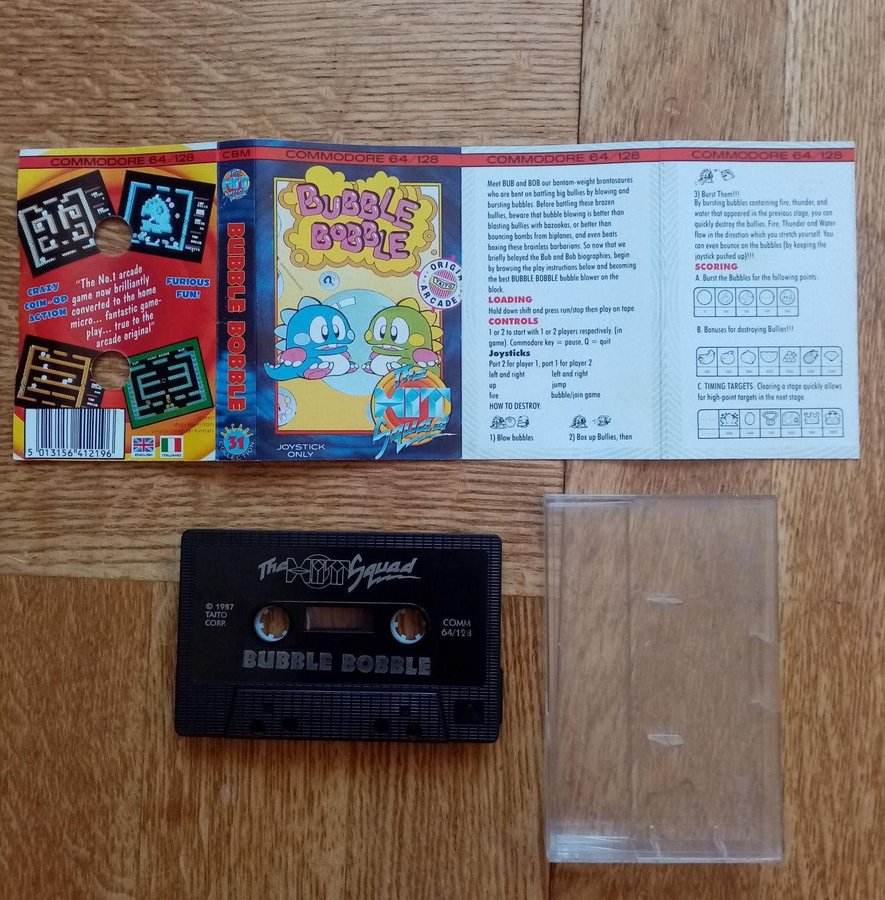 Bubble Bobble (Hit Squad - Firebird - Taito) ->TESTAD<- Commodore 64 / C64 Spel