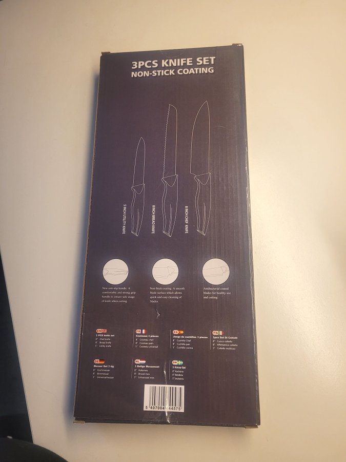 3-pack knivset med non-stick beläggning