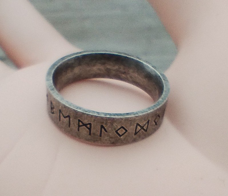 Runor Vikingaring Stålring Rostfritt stål 316L Ring 17.5