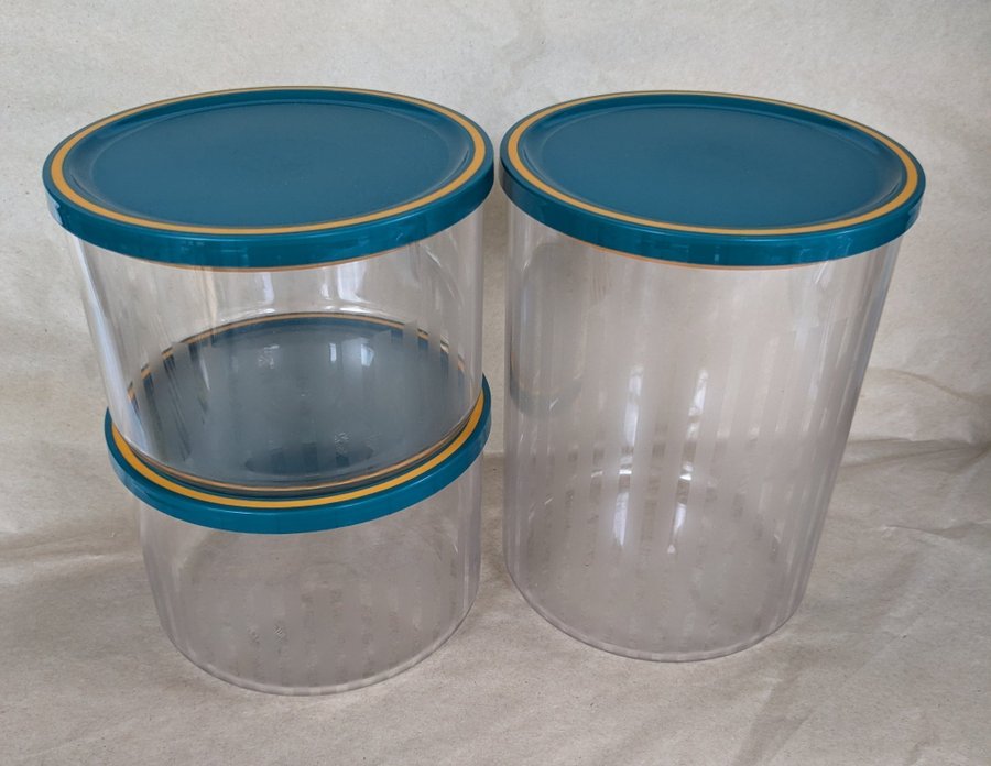 Tupperware Columbus rund set kaffeburk + 2 mindre burkar Nya