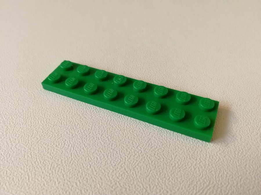 Lego - plate - platt - bas - 2x8 - part 3034 - grön