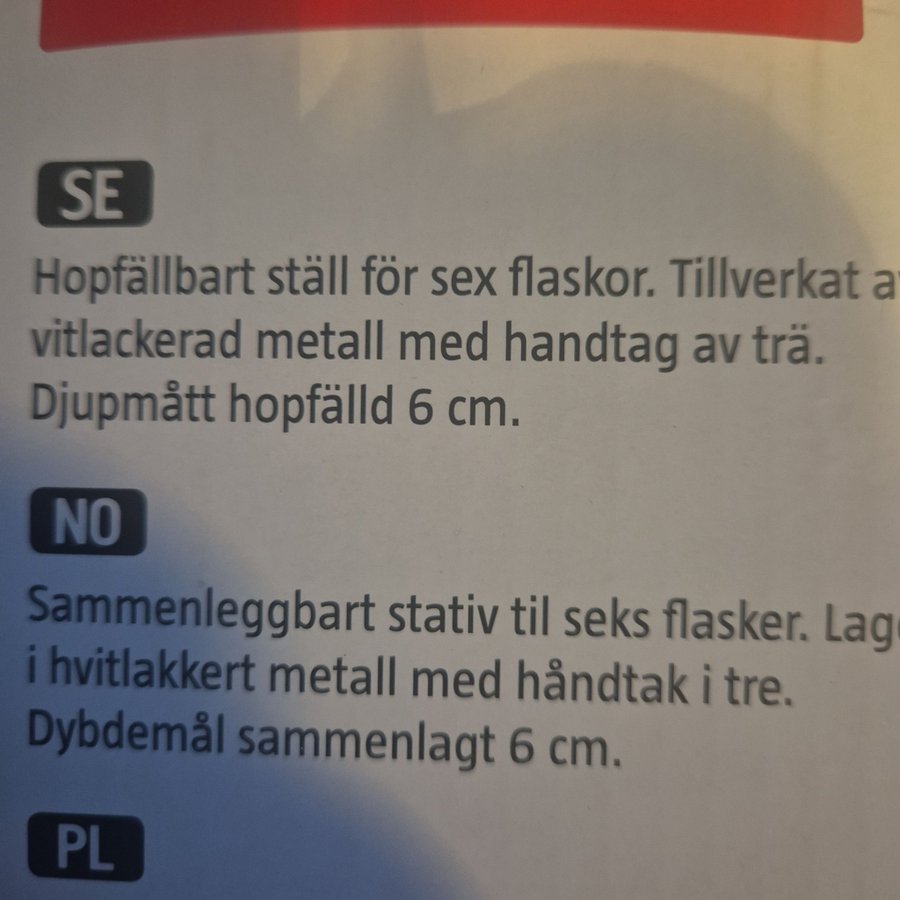 Hopfällbart vinställ i vitt