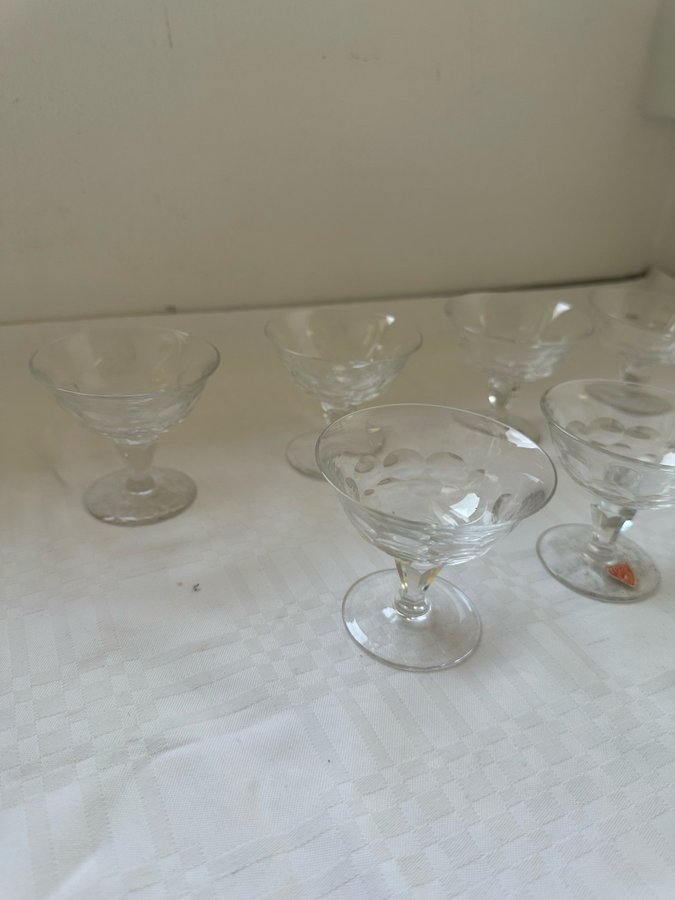 6 st. Orrefors Likörglas. Vintage