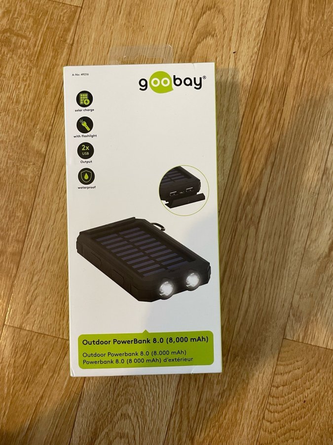 Goobay Outdoor PowerBank 80 oöppnad