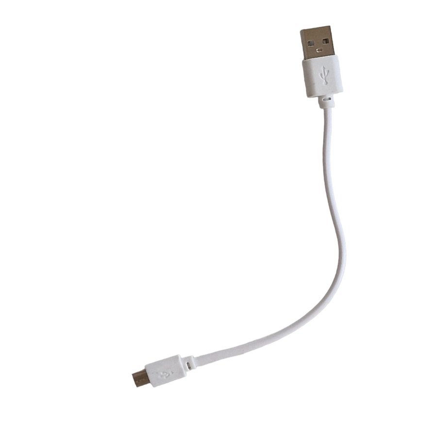 Ord.pris: 129 kr | NY Liten Vit USB Kabel | 19.5 cm | USB MICRO