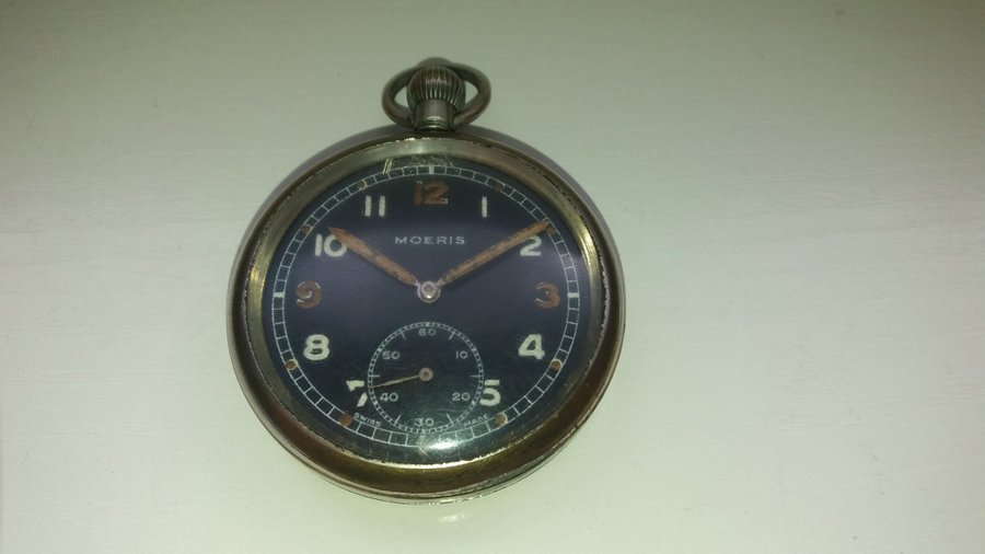 Military pocket watch GSTP'' Moeris '' Switzerland for Great Britain ~1940s