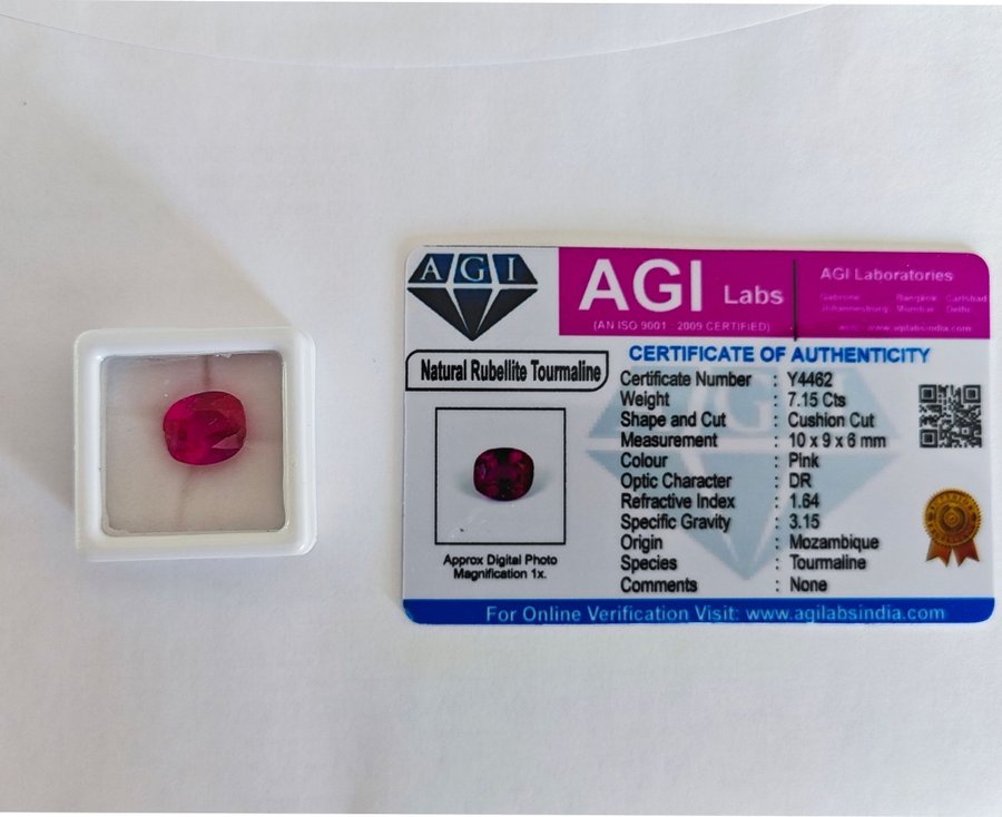 Rubellite tourmalin 7,15 ct