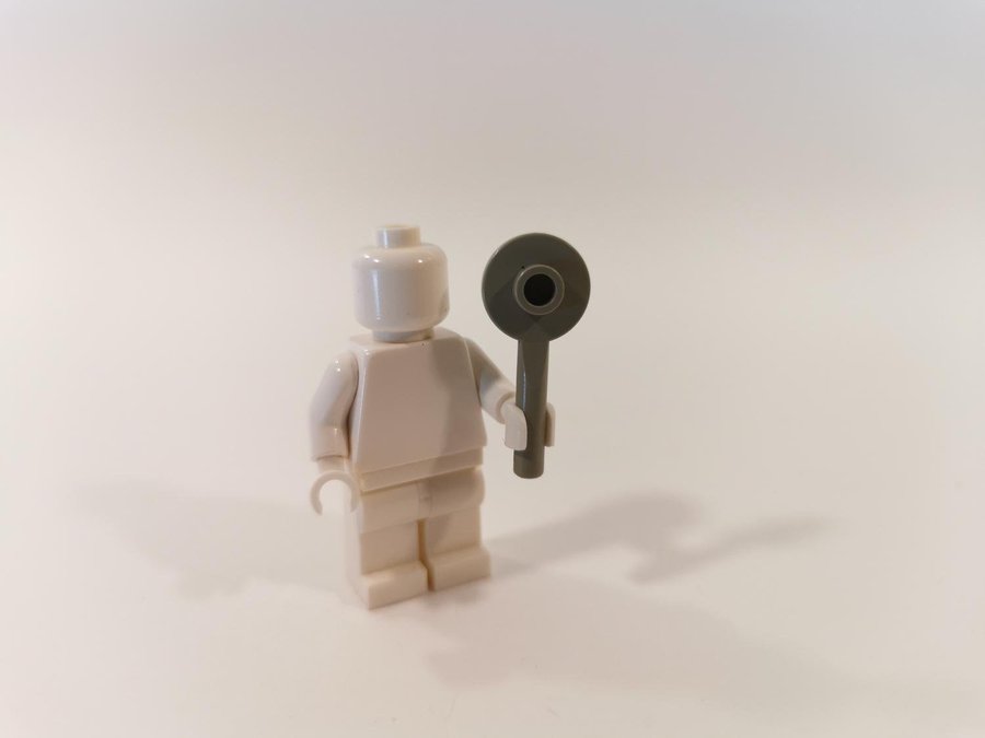 Lego - tillbehör - redskap - signal paddle - part 3900 - grå (old light gray)