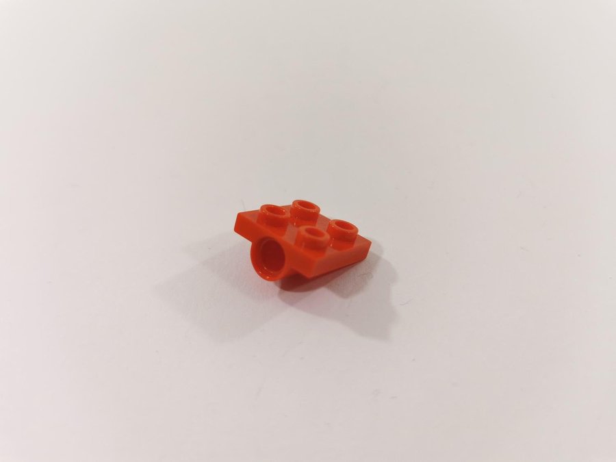 Lego - technic - 2x2 - modifierad - pin hål - part 2444 - röd