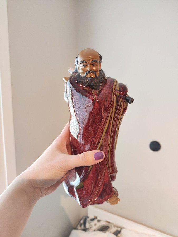 Shiwan-skulptur Bodhidharma från 1980- och 1990 tal of Zhong Hui