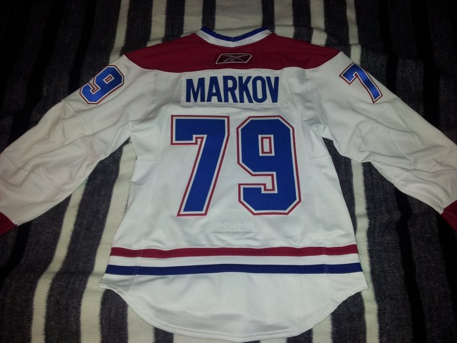 Montreal Canadiens - Authentic White Jersey #79 Markov, stl: 46.