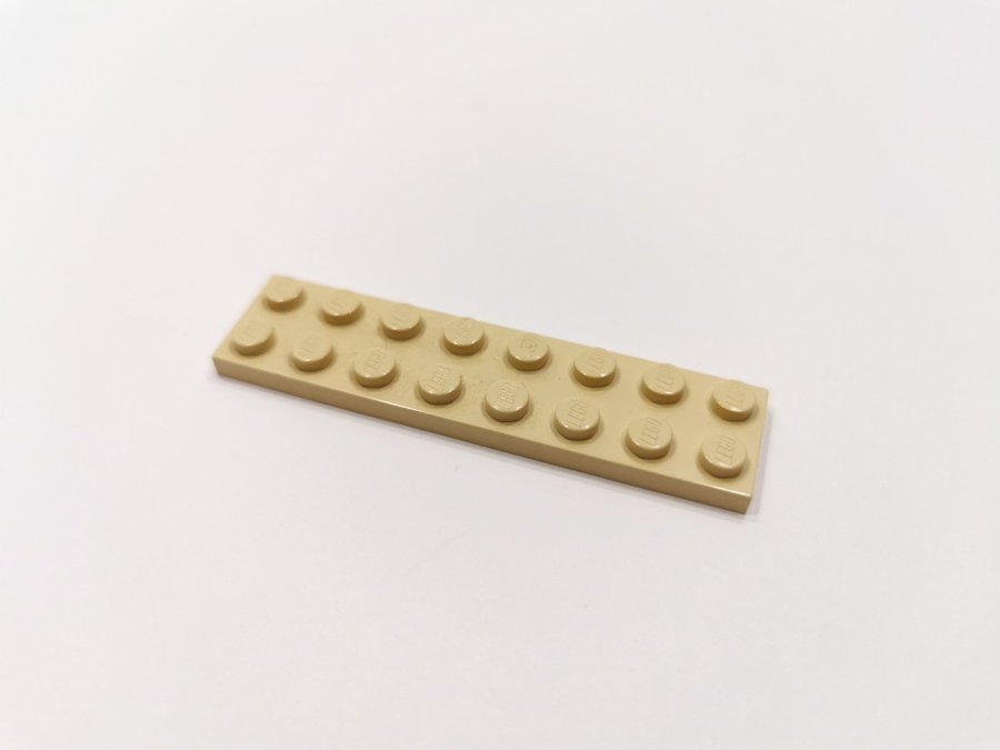 Lego - plate - platt - bas - 2x8 - part 3034 - tan (ljus biege)