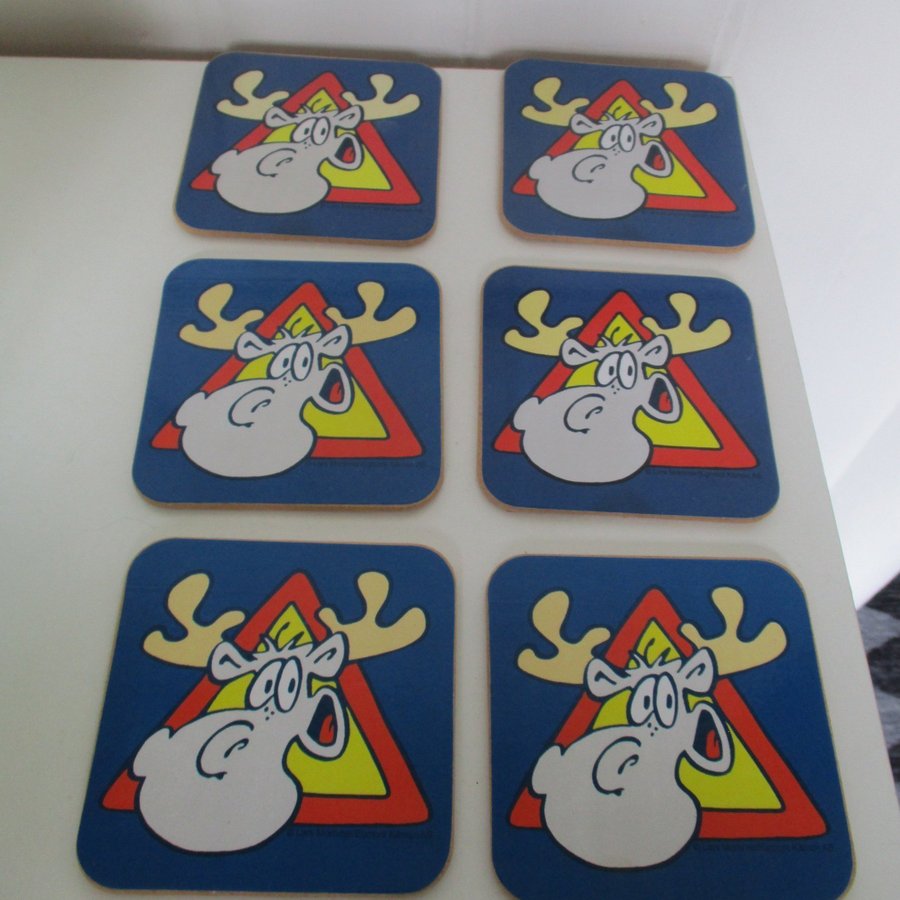 6 glasunderlägg / coasters / Helge Älg / Lars Mortimer