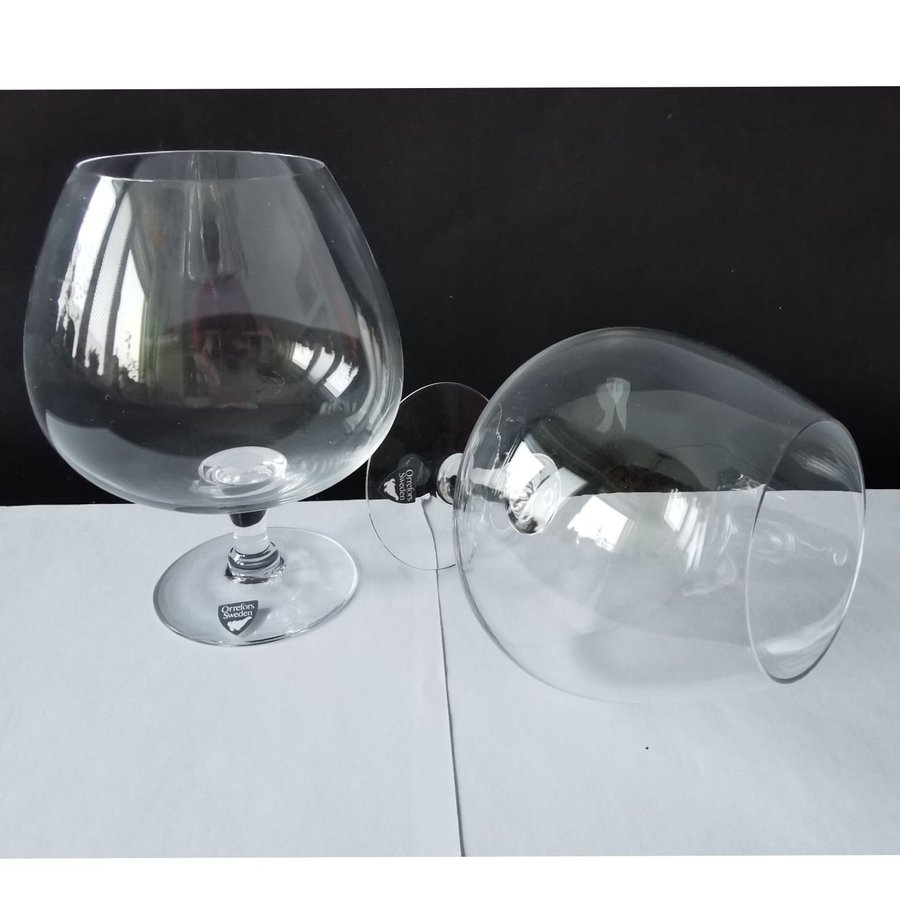 2 st Orrefors Cognaq/Konjak glas -* Arne * Design Nils Landberg