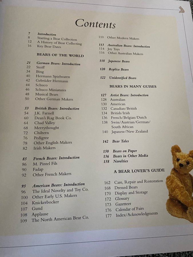 A Collector's Guide to Bears, bog gamle bamser, bog legetøj, Bok Björne