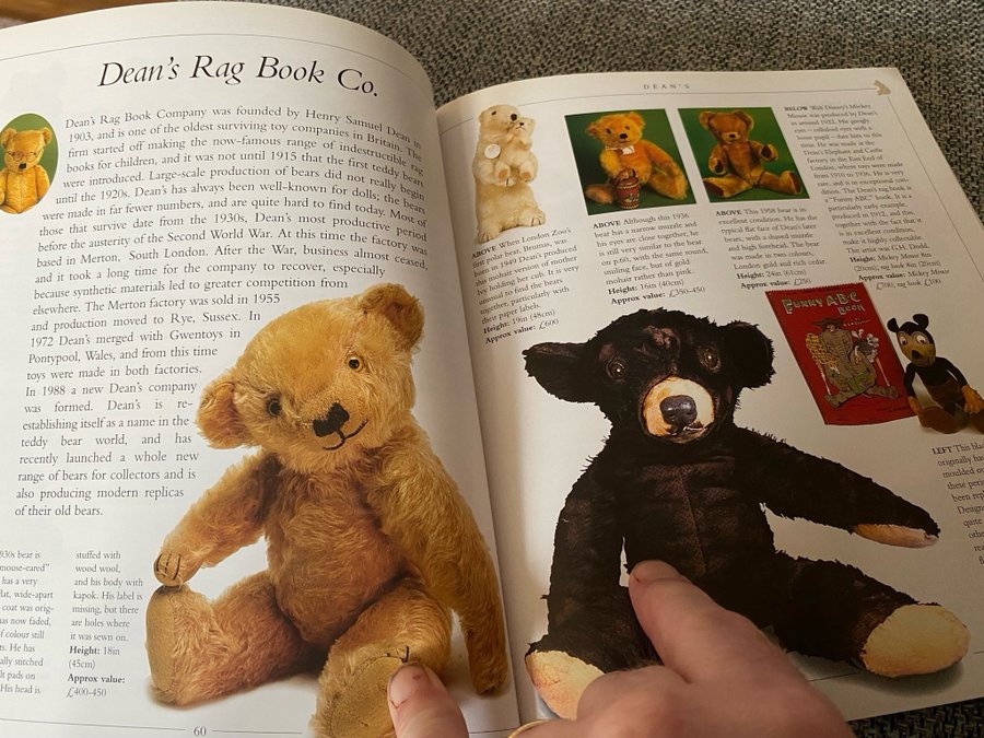 A Collector's Guide to Bears, bog gamle bamser, bog legetøj, Bok Björne